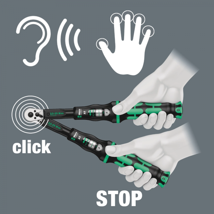 Wera draaimomentsleutel click-torque C4 met omschakelratel instelbaar 1/2