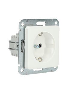 Kopp HK02 stopcontact inbouw met randaarde en kinderbeveiliging 1-voudig wit