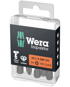 Wera bit impact phillips PH2 50mm 1/4" - set van 5 stuks (05057656001)